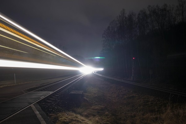 Langzeitbelichtung bei Cham (Oberpf) Richtung Bad Kötzting